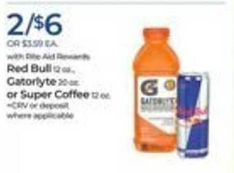 Rite Aid Red bull, gatorlyte or super coffee offer
