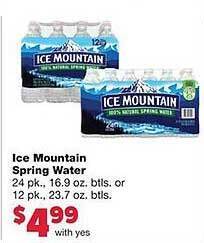 Family Fare Ice mountain spring water offer