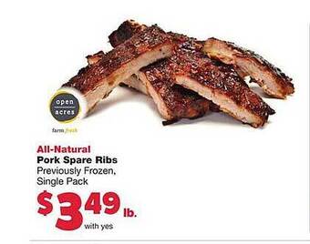 Family Fare All-natural pork spare ribs offer