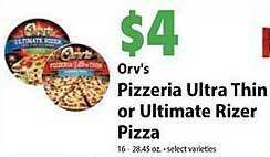 Festival Foods Orv's pizzeria ultra thin or ultimate rizer pizza offer