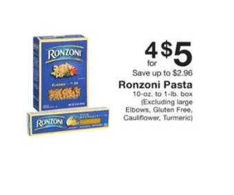Fairway Store Market Ronzoni pasta offer