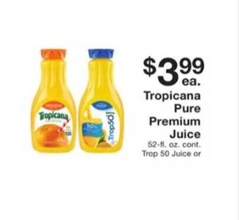 Fairway Store Market Tropicana pure premium juice offer