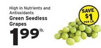 Hannaford Green seedless grapes offer