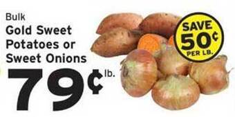 Hannaford Gold sweet potatoes or sweet onions offer