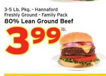 Hannaford 80% lean ground beef offer