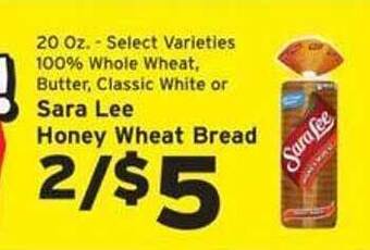 Hannaford Sara lee honey wheat bread offer