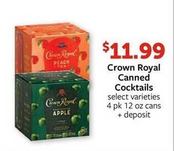 Fareway Crown royal canned cocktails offer