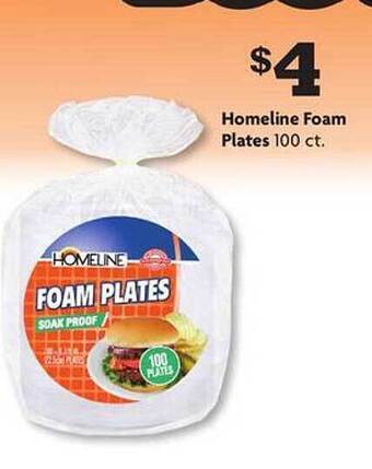 Family Dollar Homeline foam plates offer