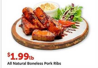 Fareway All natural boneless pork ribs offer