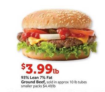Fareway 93% lean 7% fat ground beef offer