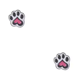 Claire's Black & pink paw print stud earrings offer