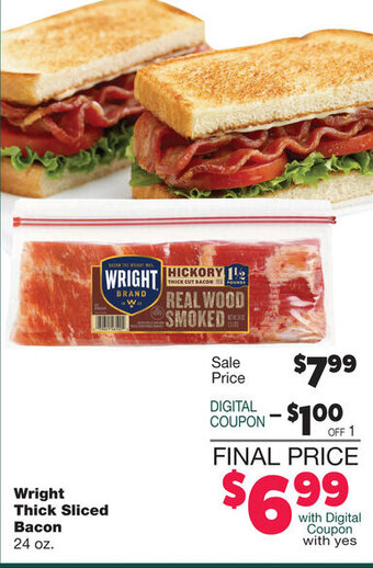 Family Fresh Market Wright Thick Sliced Bacon offer