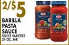 Pioneer Supermarkets Barilla Pasta Sauce offer
