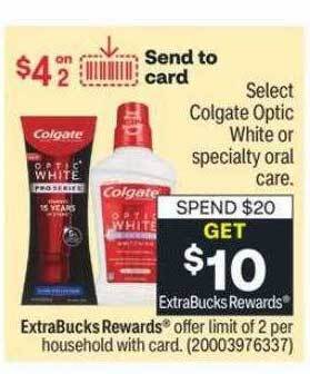 CVS Colgate optic white or specialty oral care offer