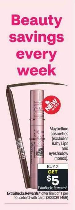 CVS Maybelline cosmetics offer