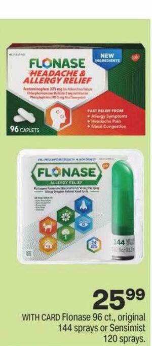 CVS Flonase 96 ct, original 144 sprays or sensimist 120 sprays offer