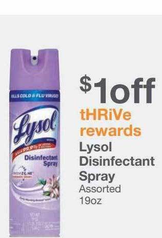 Kinney Drugs Lysol disinfectant spray offer