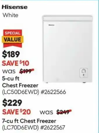 Lowe's 5-cu ft Chest Freezer LC50D6EWD offer