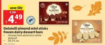 Lidl Gelatelli almond mini sticks frozen dairy dessert bars offer