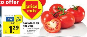 Lidl Tomatoes on the vine offer