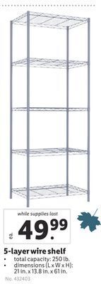 Lidl 5-layer wire shelf offer
