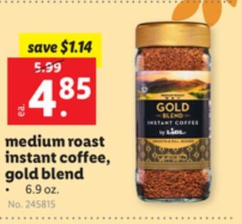 Lidl Medium roast instant coffee, gold blend offer
