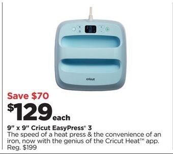 Michaels 9" x 9" cricut easypress® 3 offer