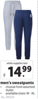 Lidl Men's sweatpants offer