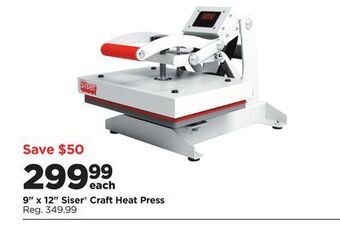 Michaels 9" x 12" siser® craft heat press offer