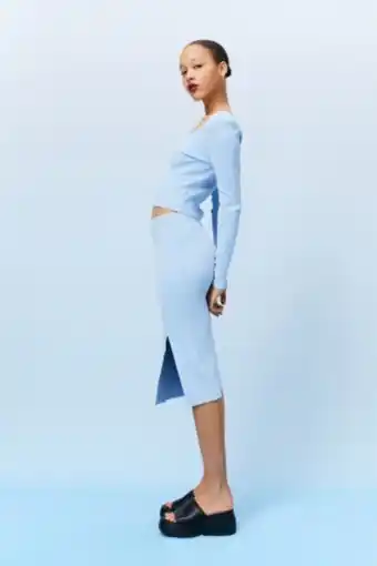 Ribbed pencil skirt