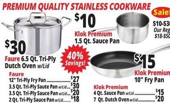 Ocean State Job Lot Premium quality stainless cookware offer