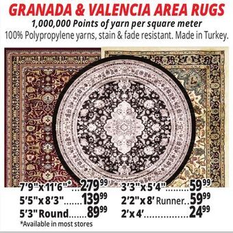 Ocean State Job Lot Granada & valencia area rugs offer