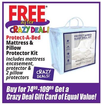 Ocean State Job Lot Protect-a-bed mattress & pillow protector kit offer