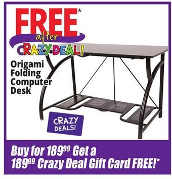 Ocean State Job Lot Origami folding computer desk offer