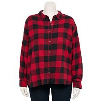 Kohl's Juniors' so® plus button down flannel offer