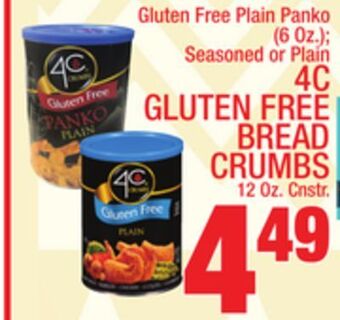 C Town 4c gluten free bread crumbs, 12 oz. cnstr offer