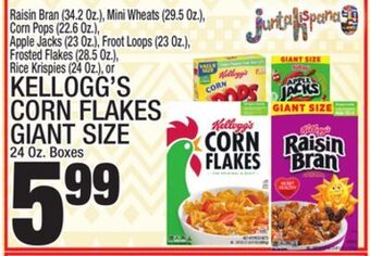 C Town Kellogg's corn flakes, 24 oz. boxes offer