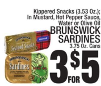 C Town Brunswick sardines 3.75 oz. cans offer