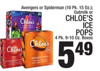 C Town Chloe's ice pops 4 pk. 9-10 oz. boxes offer