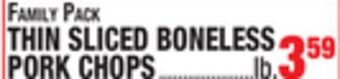 C Town Thin sliced boneless pork chops offer
