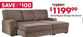 Big Lots Serta regina sleeper sectional offer