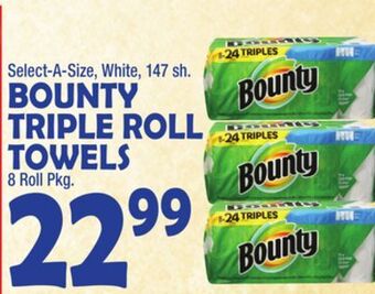 Bravo Supermarkets Bounty triple roll towels offer
