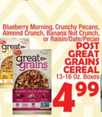 Bravo Supermarkets Post great grains cereal offer