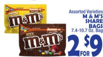 Bravo Supermarkets M & m's share bags offer