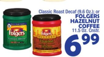 Bravo Supermarkets Folgers hazelnut coffee 11.5 oz. cnstr offer