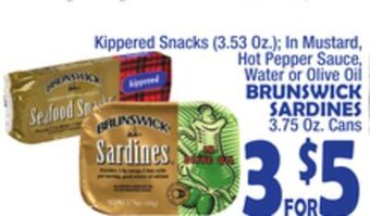Bravo Supermarkets Brunswick sardines 3.75 oz. cans offer