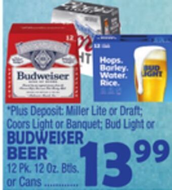 Bravo Supermarkets Budweiser beer offer