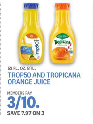 Kings Food Markets Trop50 and tropicana orange juice offer