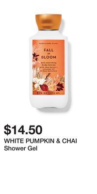 Bath & Body Works White pumpkin & chai shower gel offer