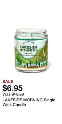 Bath & Body Works Lakeside morning single wick candle offer